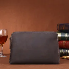 Мужской портфель из натуральной кожи, Ретро стиль, Crazy Horse, Воловья кожа, мужская сумка, высокое качество, деловая сумка, кошелек, конверт, клатч