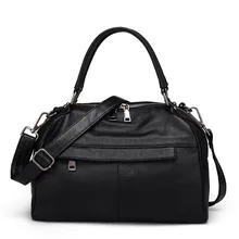 Новая женская сумка из натуральной кожи в европейском стиле, простая модная дамская сумка на плечо, Офисная Женская сумка-шоппер