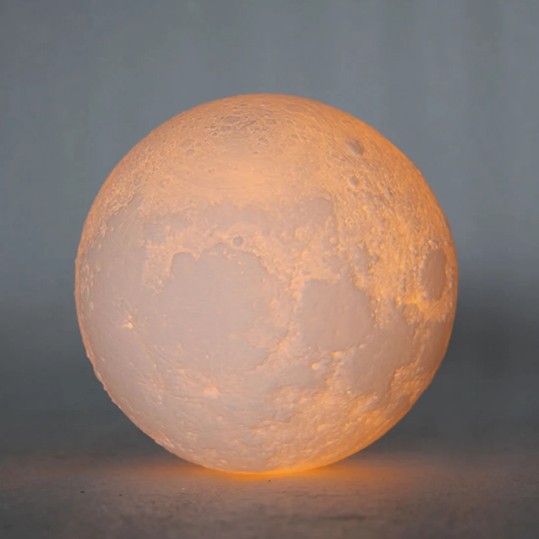 buy 1pc 8cm 20cm Rechargeable 3D Print Moon Lamp 2 Color Change Touch Switch Bedroom Bookcase Night Light Home Decor Creative Gift