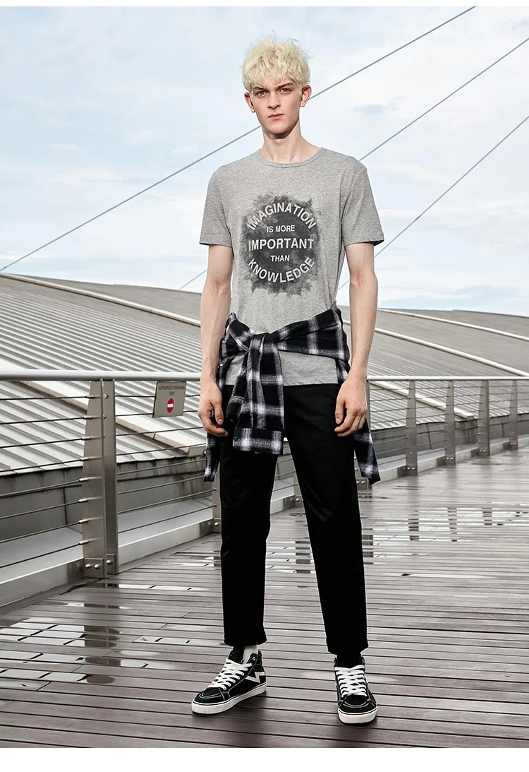 MLMR Мужская футболка с буквенным принтом Футболка с круглым вырезом Топ Мужская футболка JackJones бренд Мужская одежда 219101530