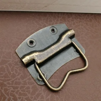 

1pcs Antique Iron Pull Handle Bag/Wooden Box /Packaging Handle Toolbox Pulling Dresser Drawer Handles knobs with 4 screws