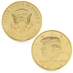 Президент Дональд Трамп в Боге мы доверяем Позолоченные памятные монеты Маркер подарок новое качество