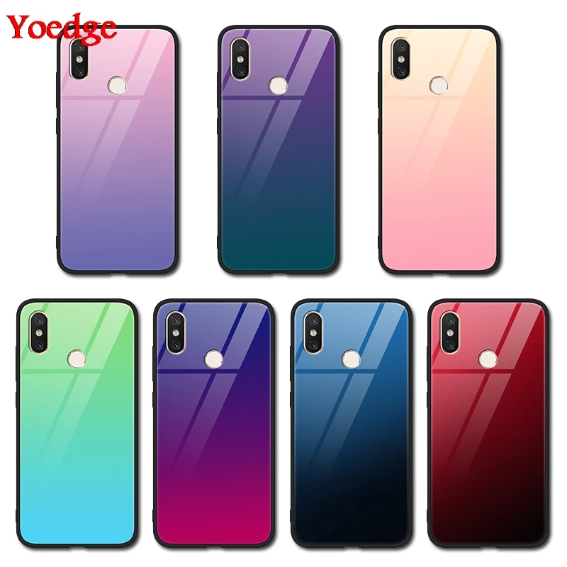 

Gradient Tempered Glass Case For Xiaomi Redmi 7 5 Plus S2 Note 6 5 Pro Mi 9 A2 5 5S 6 8 SE Lite Mix 2 2s Max 3 Protective Cover