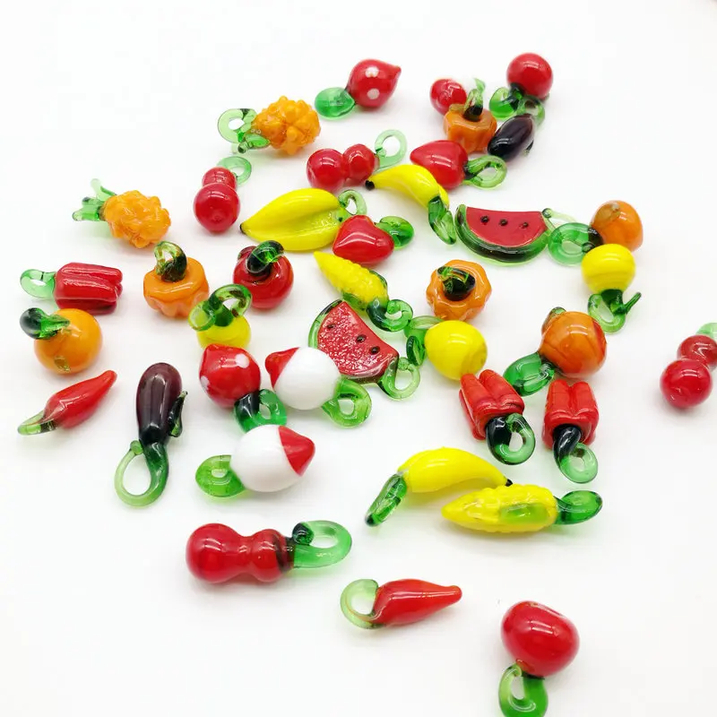 50 шт Смешанные Овощные и фруктовые бусины из муранского стекла|murano glass fruit|mixed