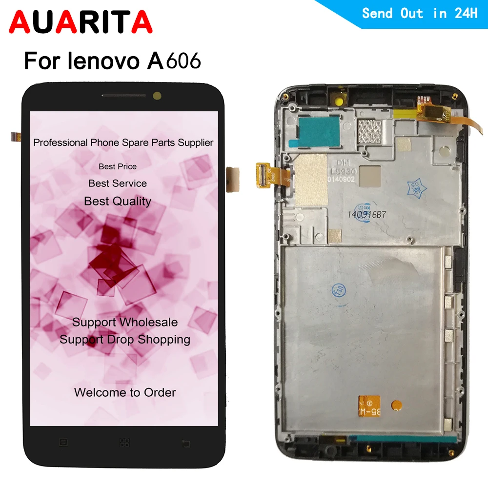 Качество AAA 1 шт. ЖК дисплей для Lenovo A606 606 Сенсорная панель экрана стекло с рамкой в