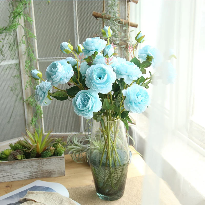 artificial flowers in pots artificial peonies for home decor the flowers fake flore party wedding decoration mariage fake Flower