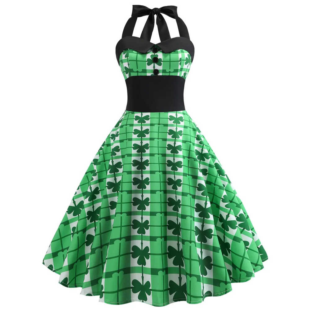 

green dress Saint Patrick plus size clothing 2019 summer elegant womens sexy girl clothes lucky happy cute club black