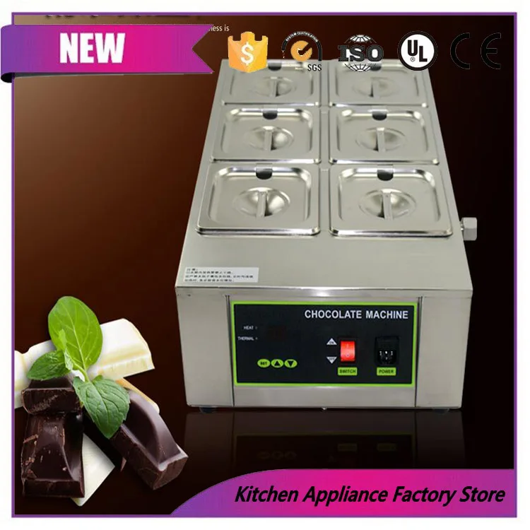 Best Free shipping commercial use big capacity 12KG 6 tanks chocolate melt pot maker/chocolate machine  tempering 1