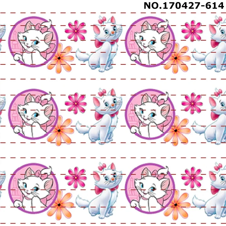 10 ярдов-разные размеры-оживленные Зонт кошка Мэри мультфильм лента печатная корсажная лента 612 - Цвет: 170427-614