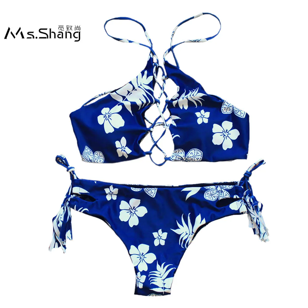 Buy Brazilian Bikini Push Up Yellow High Neck Bikinis