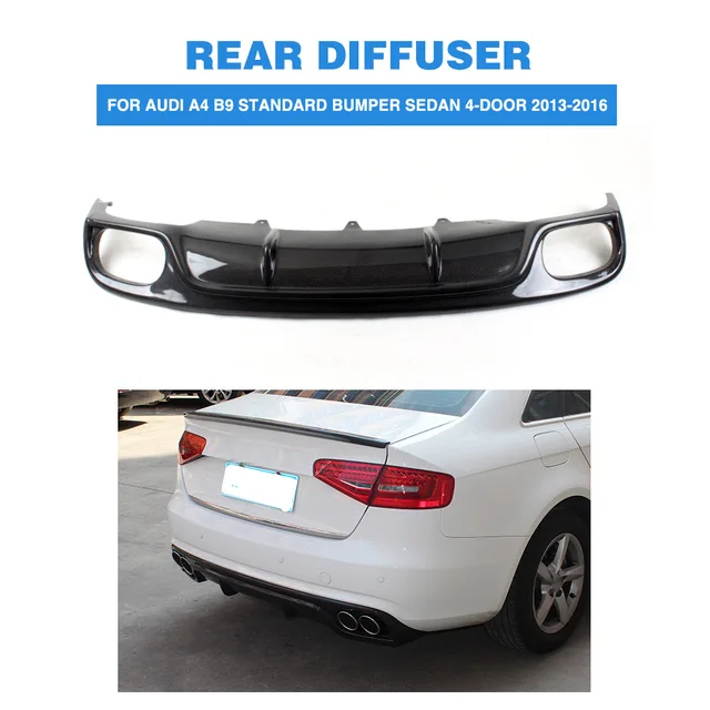 Carbon Fiber Rear Bumper Diffuser Lip for Audi A4 B9 Standard Bumper