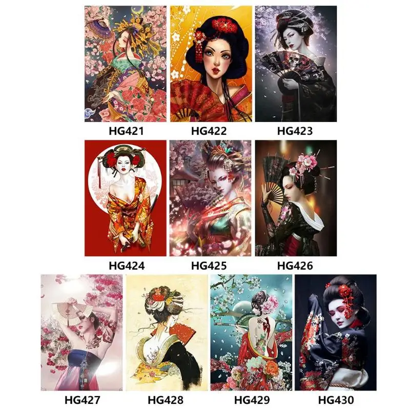 

5D DIY Full Drill Diamond Painting Geisha Cross Stitch Mosaic Craft Kits Wall Sticker Mosaic Diamond Embroidery Painting