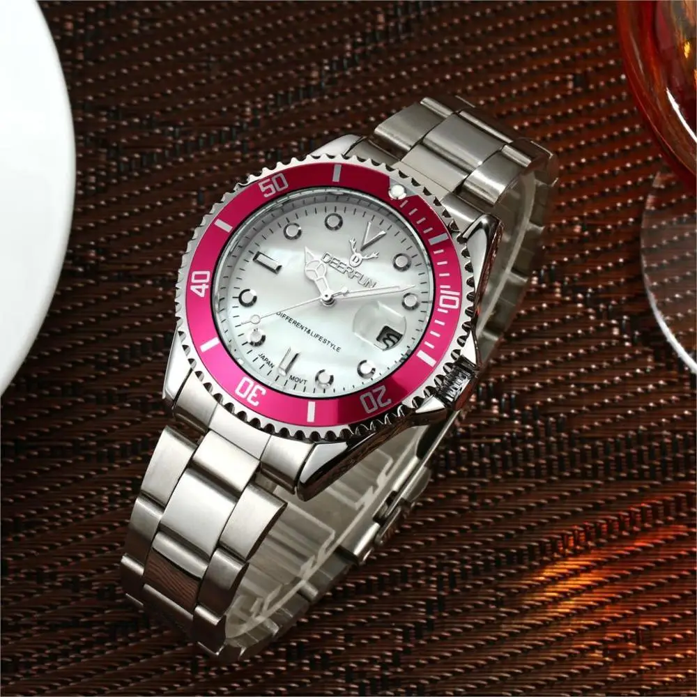 Дропшиппинг Новые Роскошные брендовые 30 цветов кварцевые мужские часы Календарь Водонепроницаемые со стальным ремешком Rolexable часы можно плавать - Цвет: 3