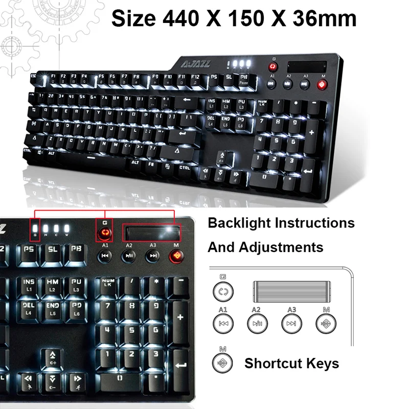 Новинка 104 клавиши Ajazz AK35i Проводная белая LED подсветка Usb эргономичная
