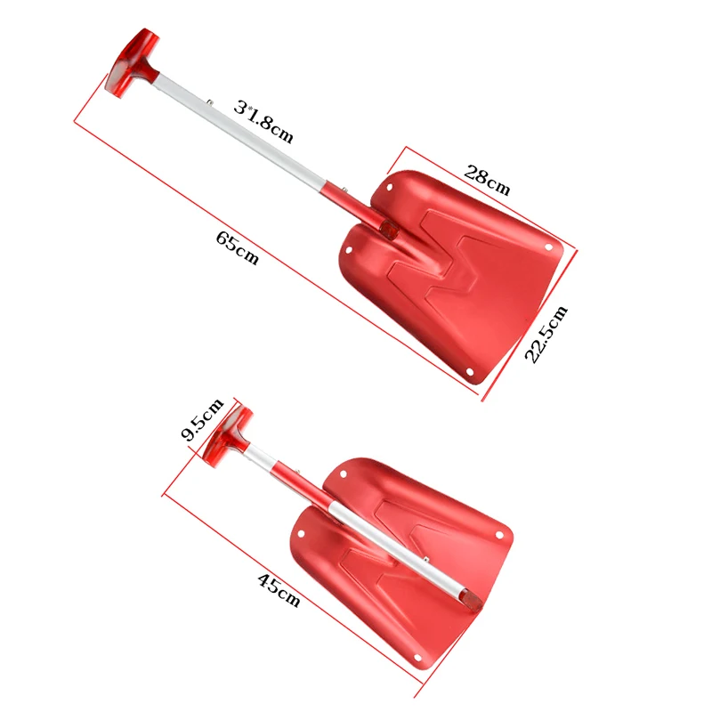 Алюминиевая садовая Складная лопата для снега, Легковесная Автомобильная лопатка для путешествий на открытом воздухе, складная ручка, щетка, инструмент для песка, пляжа, лопата, лопатка