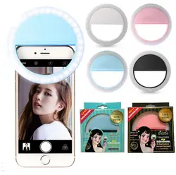 Портативный мобильный телефон Selfie Light Clip-On Lamp светодио дный Вспышка Selfie ring Light видео свет ночь повышение селфи лампа