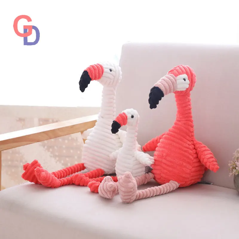 

30cm corduroy plush flamingo Toy stuffed Animal soft baby cuddly pink & white flamingo dolls Toys for children kids appease toy