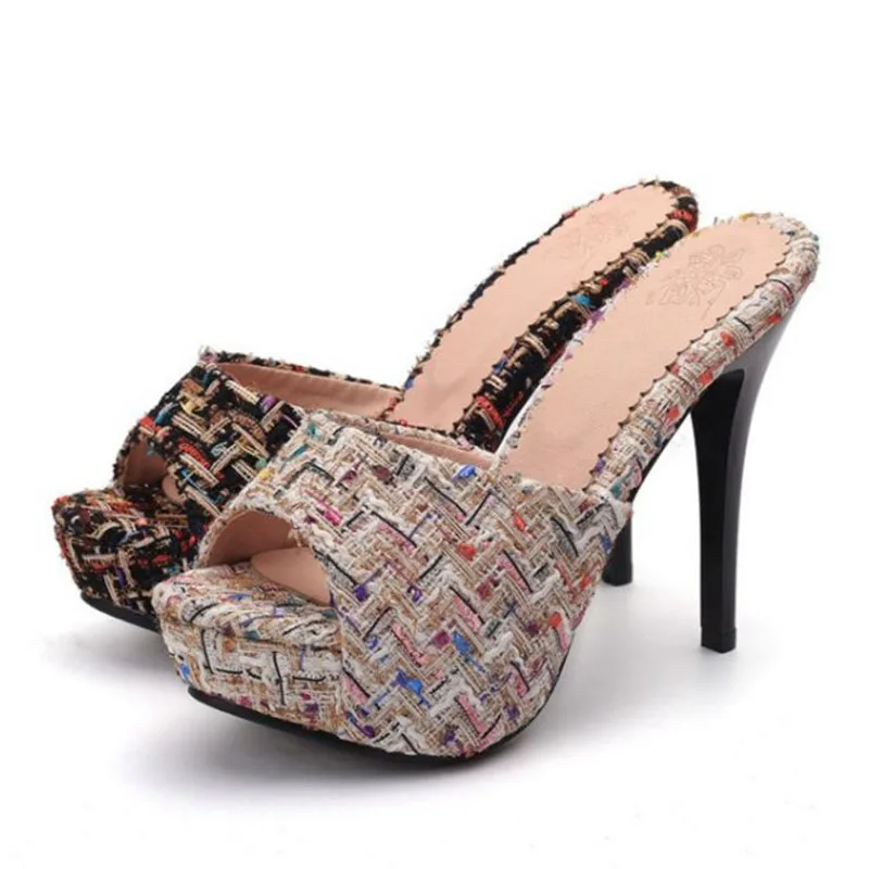 TAOFFEN/женские пикантные босоножки на очень высоком каблуке вечерние туфли на платформе смешанных цветов для бара и клуба женская свадебная повседневная обувь; Размеры 33-43