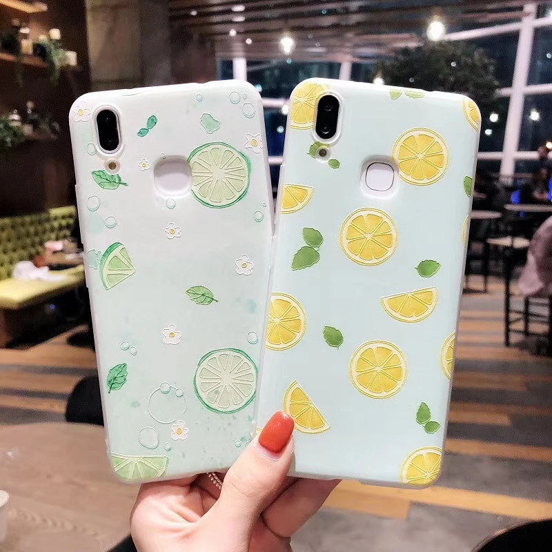 Ideas Fruit Lime series Patterned very soft Total package side for iphone 5 6 6p 7 8 Plus and X Case The new summer |