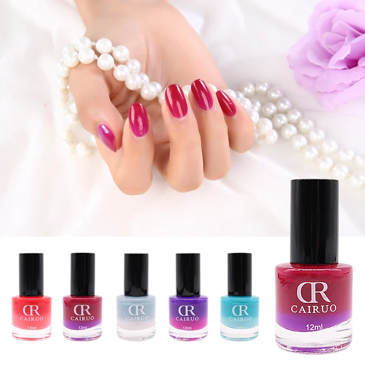 

ELECOOL 12 ML Temperature Change Nail Polish Sweet style Color Temperature Control Health Nontoxic Nail Oil 26 Colors TSLM1