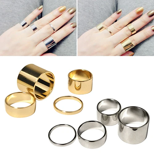 

2016 4Pcs Simple Punk Stack Plain Above Knuckle Ring Midi Finger Tip Band Rings AT44