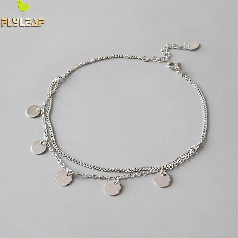 Flyleaf Double Chain Round Piece Ankle Leg Bracelet For Women 2018 New 925 Sterling Silver Barefoot Boho Shoes Fasion Jewellery Flyleaf Double Chain Round Piece Ankle Leg Bracelet For Women 2018 New 925 Sterling Silver Barefoot Boho Shoes Fasion Jewellery