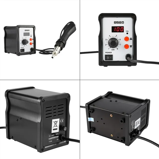 858D 700W 220V LED SMD Soldering Heat Gun Desoldering Station Hot Air Rework Gun Tool with 3 Nozzles Heat Gun Blow Dryer