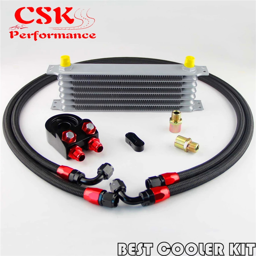 Car & Truck Parts 16 Row AN8 Oil Cooler Nylon Oil Lines Kit 3/4*16 M20*1.5 Filter Adapter money