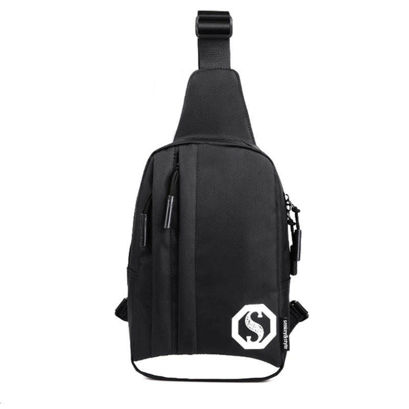 Men Women Backpack USB Charging Oxford Chest Bag Anti Theft Teenager Headphone Hole Night Reflection Design Shoulder Bag BP0221 (8)