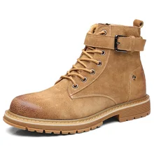 Г., ботинки Осень-зима Мужская обувь из натуральной кожи Модная брендовая мужская зимняя обувь кожаные ботильоны мужская обувь, KA1588