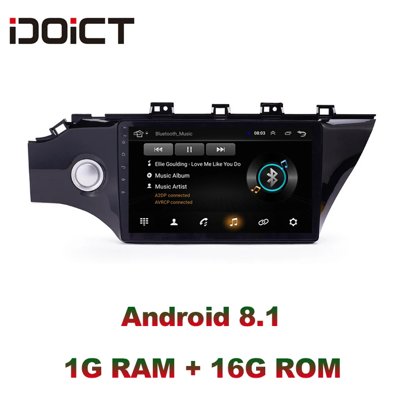 

IDOICT Android 8.1 Car DVD Player GPS Navigation Multimedia For KIA K2 Rio 2017 car stereo bluetooth