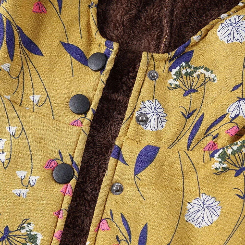 Модная женская зимняя плотная теплая верхняя одежда, парки с цветочным принтом, с капюшоном и карманами, винтажная зимняя куртка больших размеров, повседневное длинное пальто