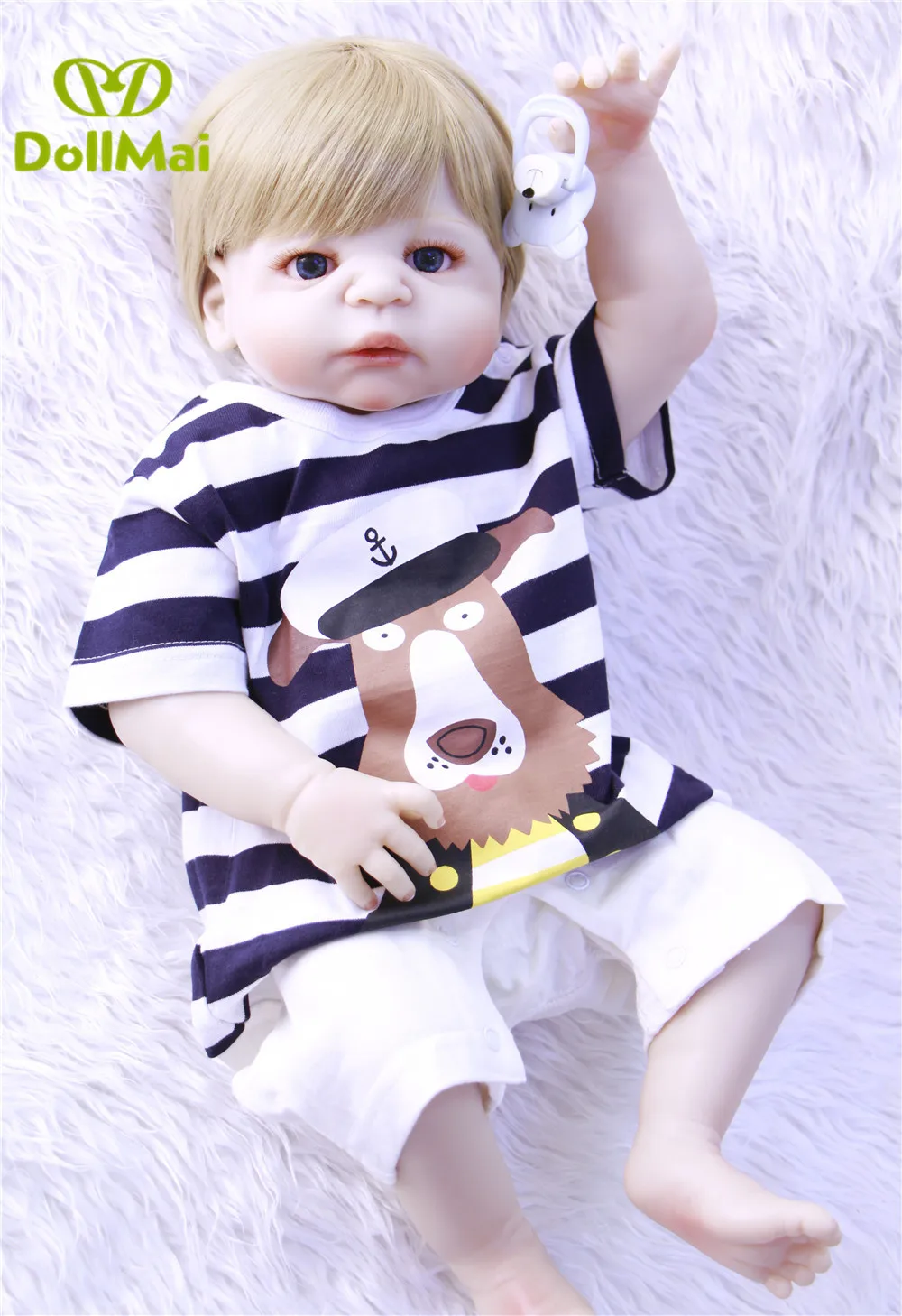 Reborn real baby doll 23 &quot57 см куклы мальчиков для новорожденных силиконовые девочек