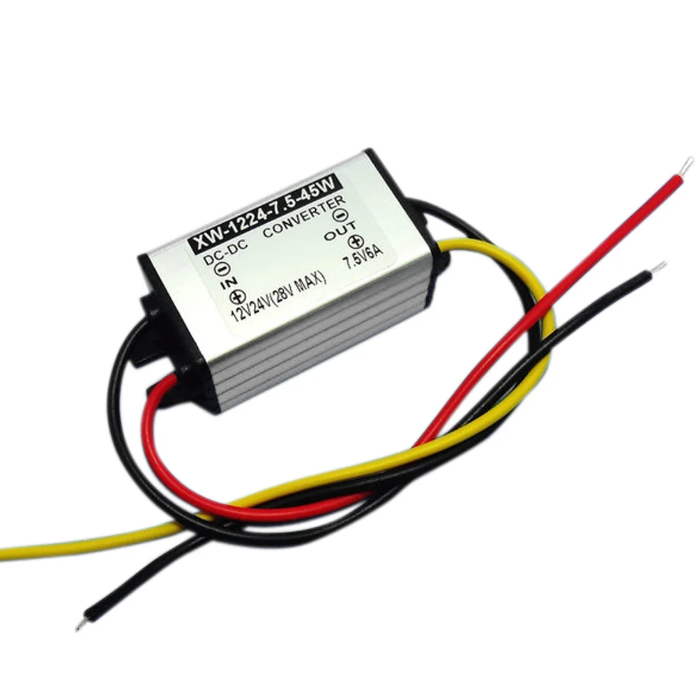 

High Quality DC 12V(10-28V) To DC 7.5V 6A 45W Step Down Power Adapter Supply Converter Regulator Buck Module Waterproof