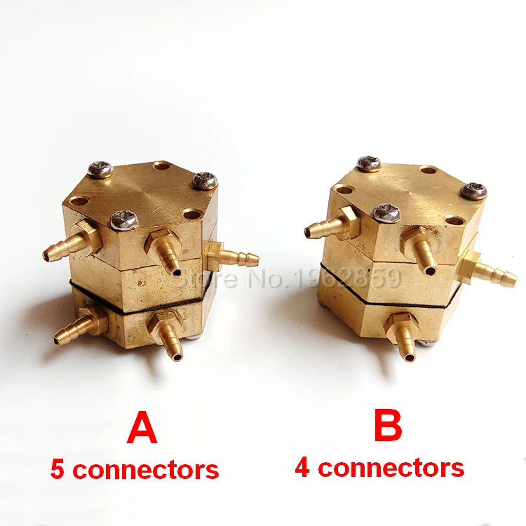 4 шт. зубные гексагональной воды воздушный клапан Медь 3 мм разъемы Стоматологическое Кресло Блок один Air Управление клапан-переключатель