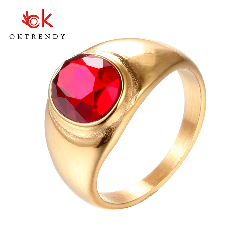 Мужские и женские кольца из нержавеющей стали Oktrendy свадебные золотистого цвета с