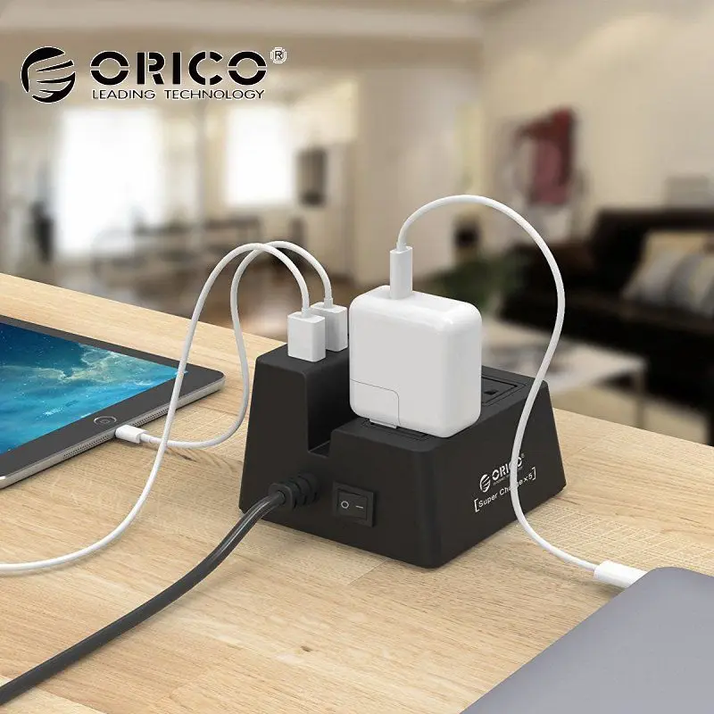 Pаспродажа ORICO ODC 2A5U 40 Вт 5 зарядка через usb порты мощность полосы и 2 AC розетки стабилизатор напряжения с кабелем 1,5 М мощность шнур