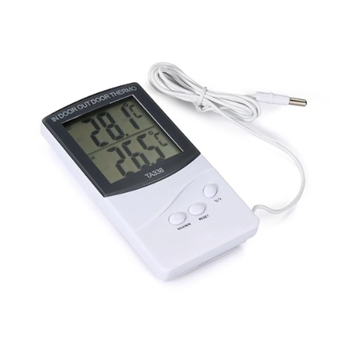 

1pcs White Digital LCD Indoor/ Outdoor Thermometer Temperature Meter with Memory Function