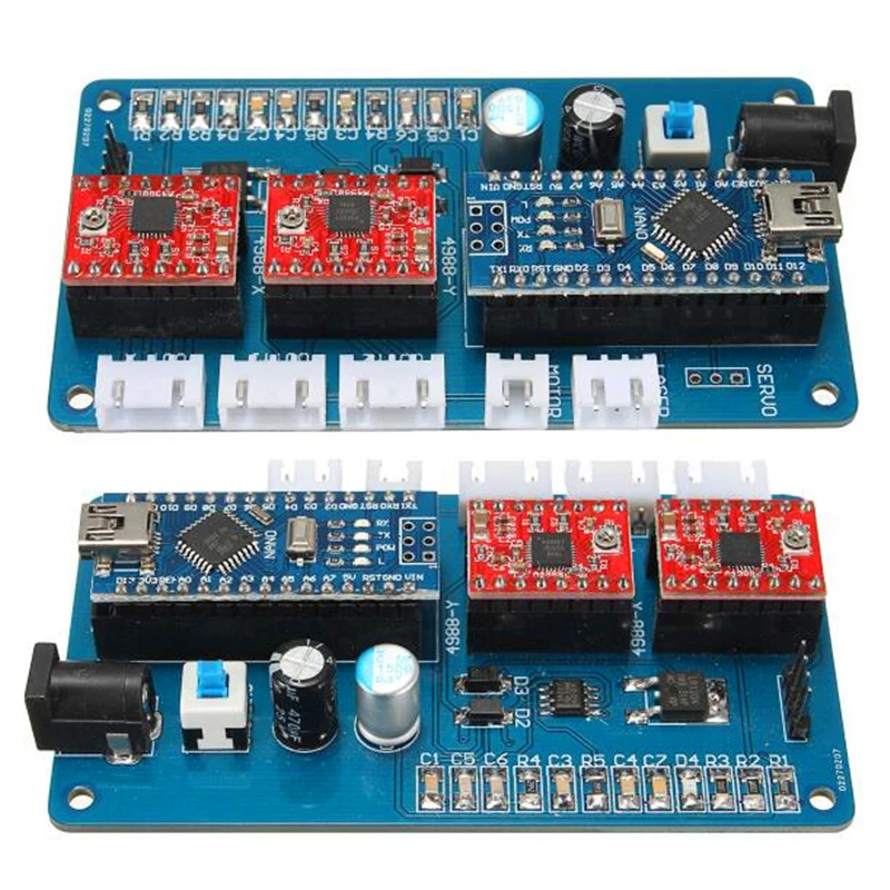 2 с одноосным шаговым двигателем USB управление доской драйвера доска 12 В для ЧПУ DIY настольный лазерный гравировальный станок GRBL