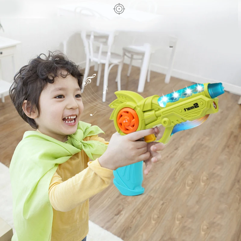 Игрушечный пистолет мини-проектор деформируемый светильник пистолет звучащий пластиковый игрушечный пистолет для мальчиков музыкальный вокальный мигающий пистолет восьми тон