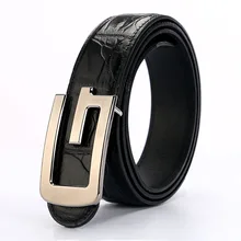 

100% Geniune Crocodile Strap Male Belt G Smooth Buckle Belts For Men Girdle Wide Men Belt Waistband ceinture Cinto Masculino
