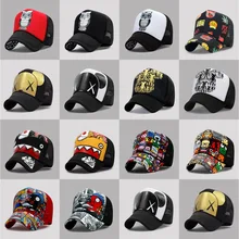 Летние солнцезащитные шляпы для взрослых, мужские крутые хип-хоп панк-рок кепки для грузовиков, женская модная сетчатая бейсболка s