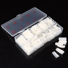 500 pçs/caixa pontas de unha falsas, metade de cobertura, unha artificial francesa, gel acrílico artificial, conjunto de manicure uv, diy claro/natural/branco puro