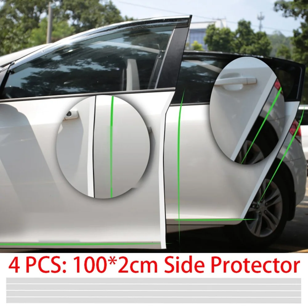 

4PCS Universal Stealth Car Door Anti-collision Sticker Protective Paint Scratch-resistant Car Door Side Protector