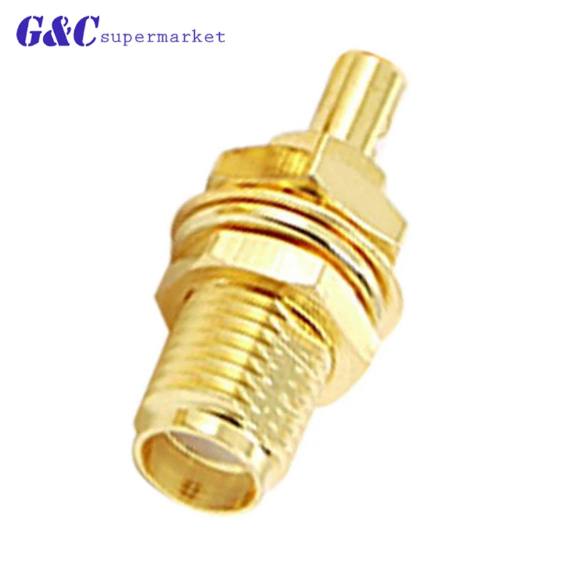 

5PCS RP SMA Female Jack Bulkhead Nut RF Coax Connector Crimp for RG316 RG174 LMR100 Cable Straight Goldplated SMA Adapter