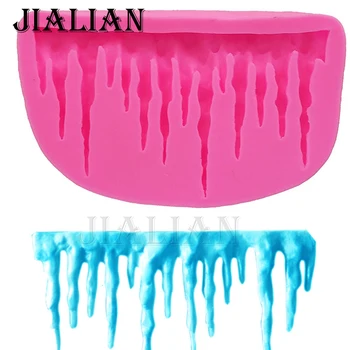 

Hot Selling Icicles ice Cake Decoration tools Silicone Mold Icicle Border Sugarcraft Frozen Fondant Cake for Christmas T0557