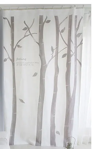 Качественные Лоскутные драпированные панели для детской комнаты, для детской комнаты, занавески для окна, занавески с волнистыми втулками, занавески на заказ, деревья - Цвет: Белый