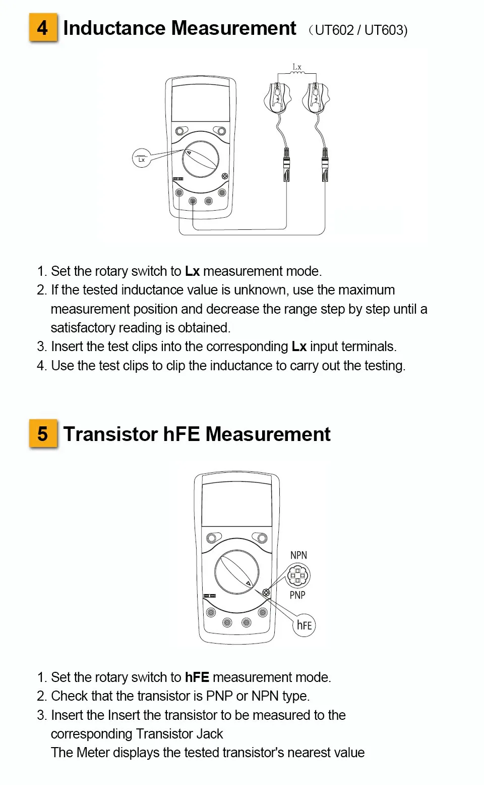 UNI-T UT603 современное сопротивление индуктивности Измеритель Емкости тест ers LCR метр конденсаторы Омметр w/hFE Тест