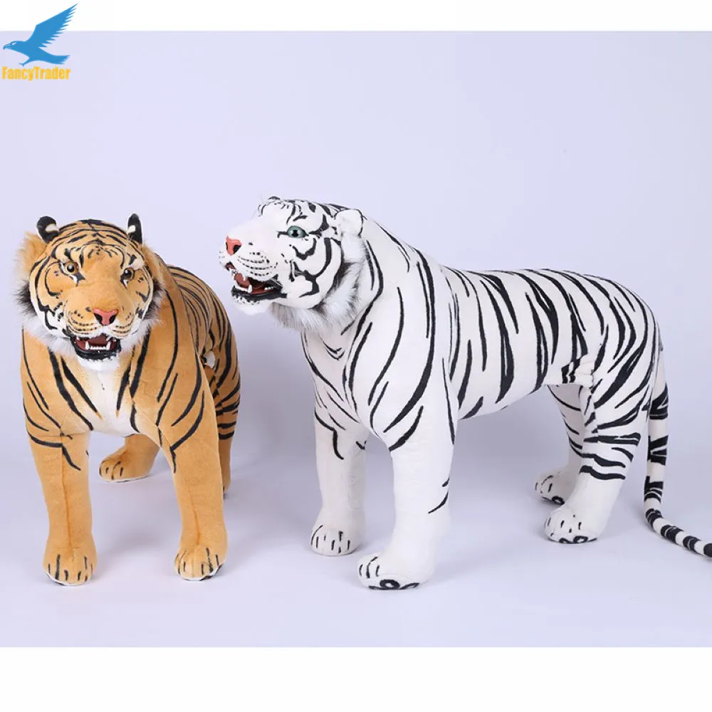 110 см мягкая огромная Реалистичная мягкая плюшевая игрушка с искусственным животным белым тигром 4" украшение для фотосъемки дома подарок 2 цвета