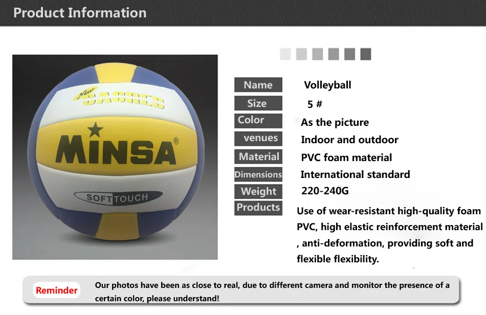 Minsa Pro Volleyball Ball With Net Bag + Needle